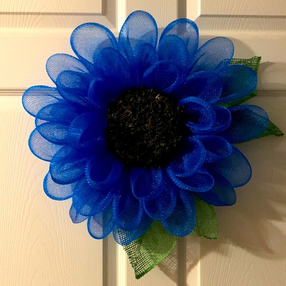 Other - A beautiful blue mesh winter flower wreath.
